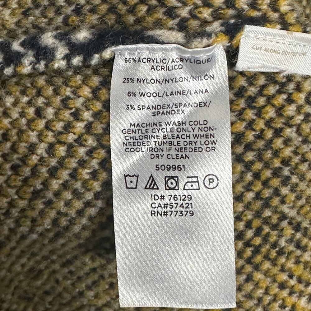 Ann Taylor Navy Plaid Turtleneck Sweater with Cream and Gold Accents - Picture 5 of 5